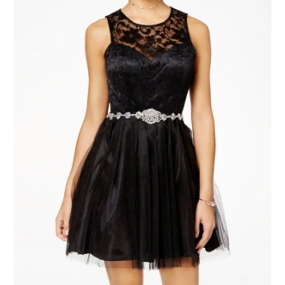 B.‎ Darlin Women's Junior Black Sleeveless Prom, Party, Formal, Wedding Dress -